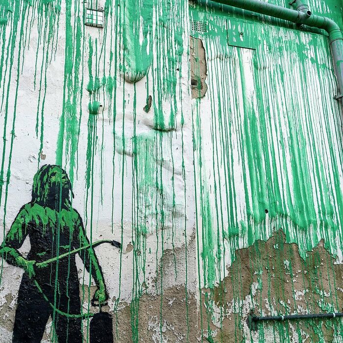 Banksy Mural Vandalized, Defaced With White Paint Days After It Unexpectedly Showed Up In London Banksy Mural Vandalized, Defaced With White Paint Days After It Unexpectedly Showed Up In London