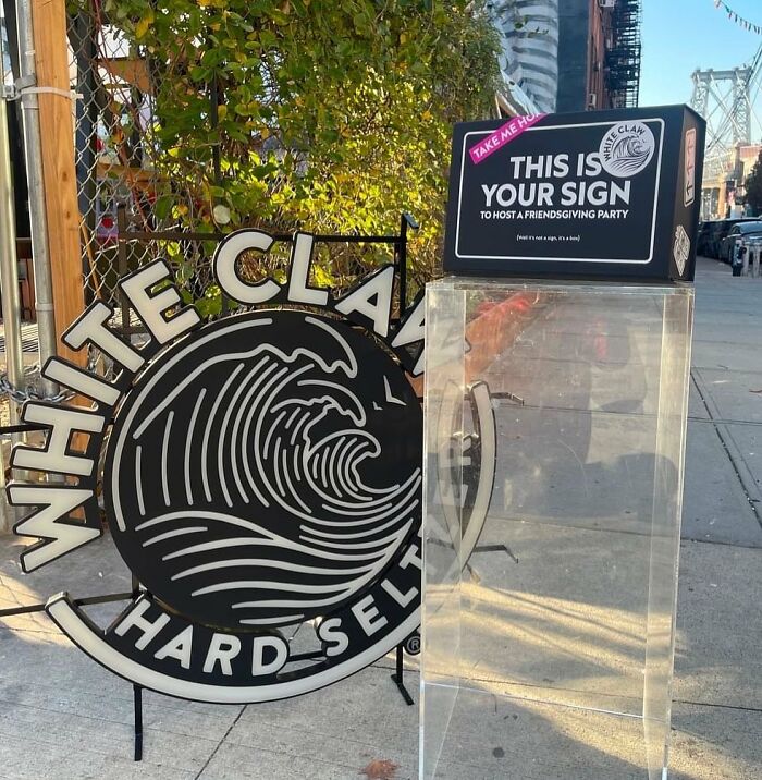 Evidently White Claw Is Leaving A Bunch Of Stuff All Over The City Today. This White Claw LED Sign And Box Is On The Corner Of Bedford Ave, Broadway & S. 6th Street