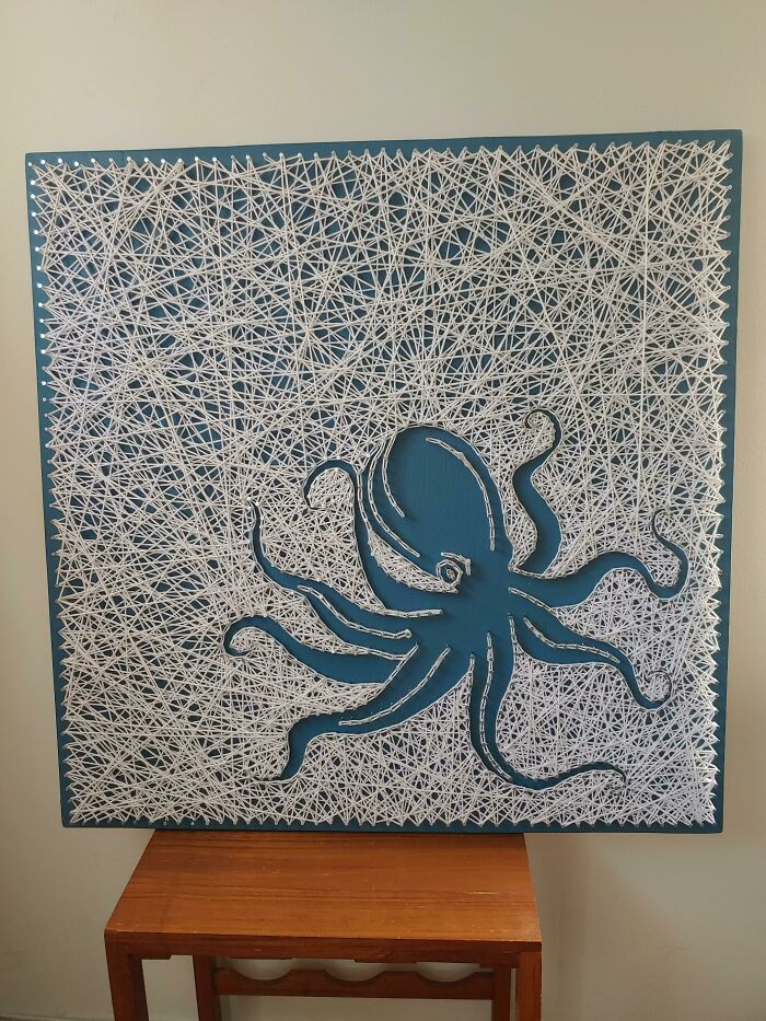 Made This Octopus String Art For My Mom For Mother's Day. She'd Been Wanting It For Years. I'm So Excited To Give It To Her!