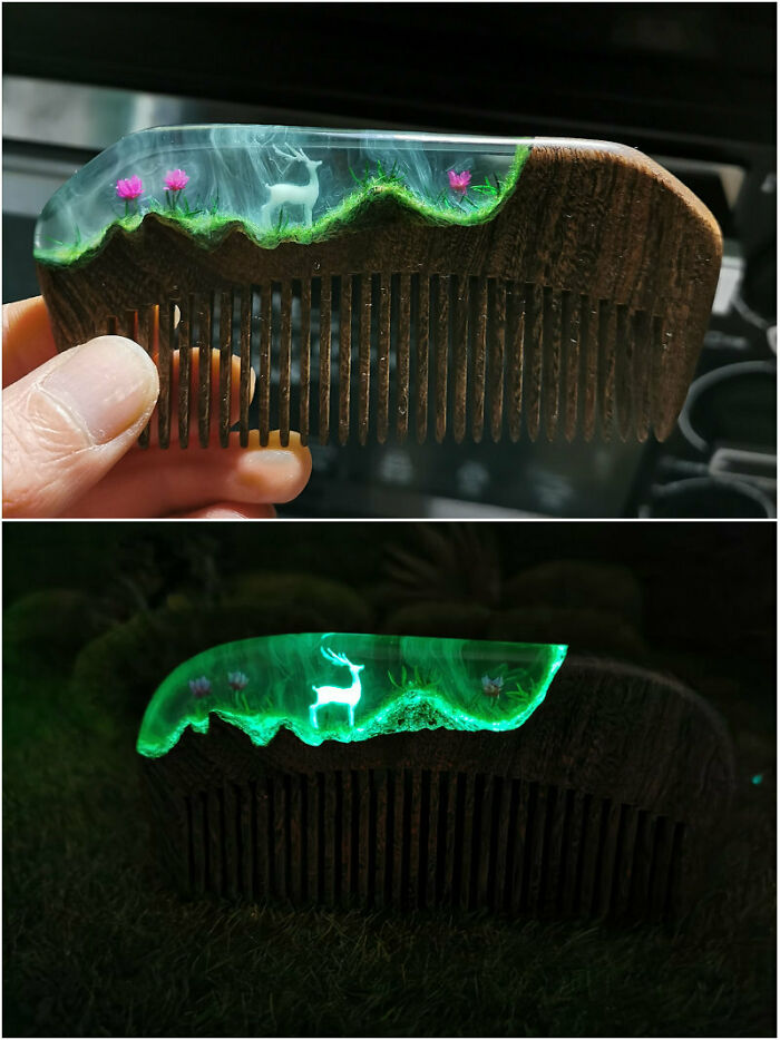 Made A Wood Resin Comb