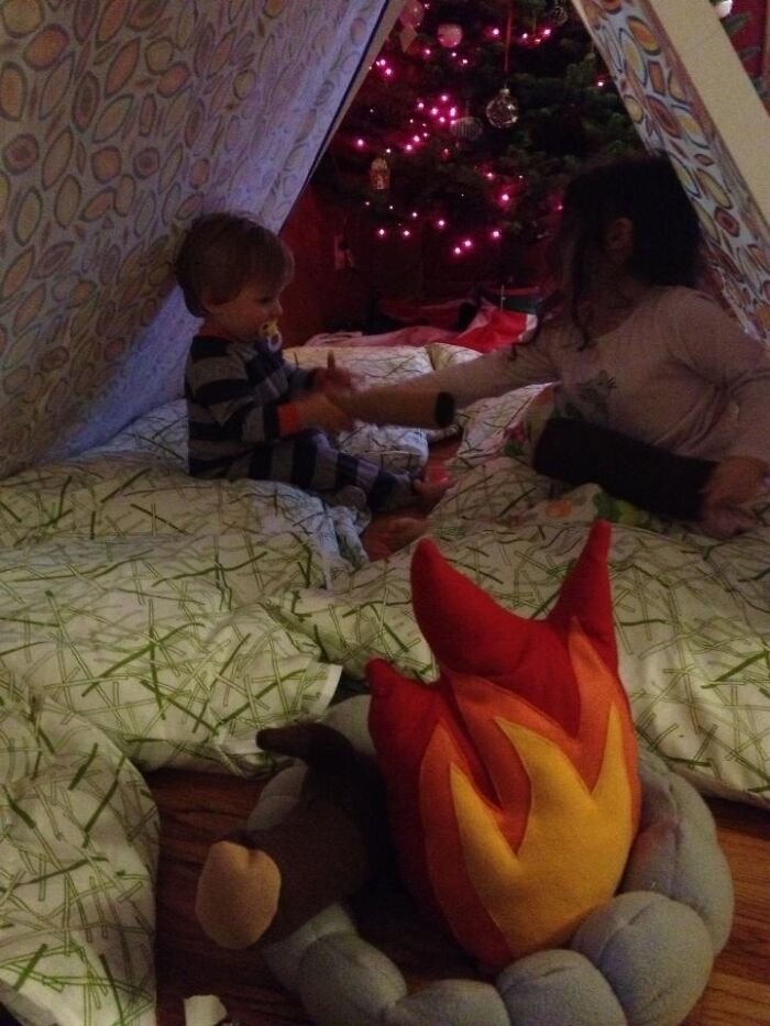 My Wife Made A Reading Tent For Christmas