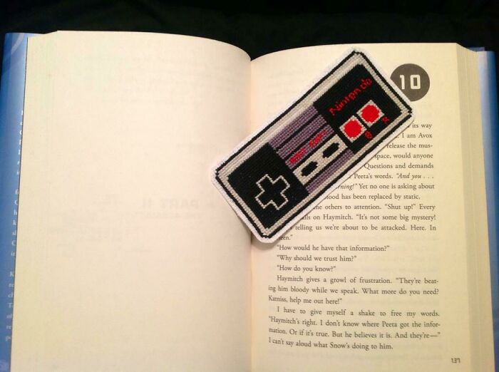 Omg! This Thing Took Days! Cross Stitch Nes Controller Bookmark