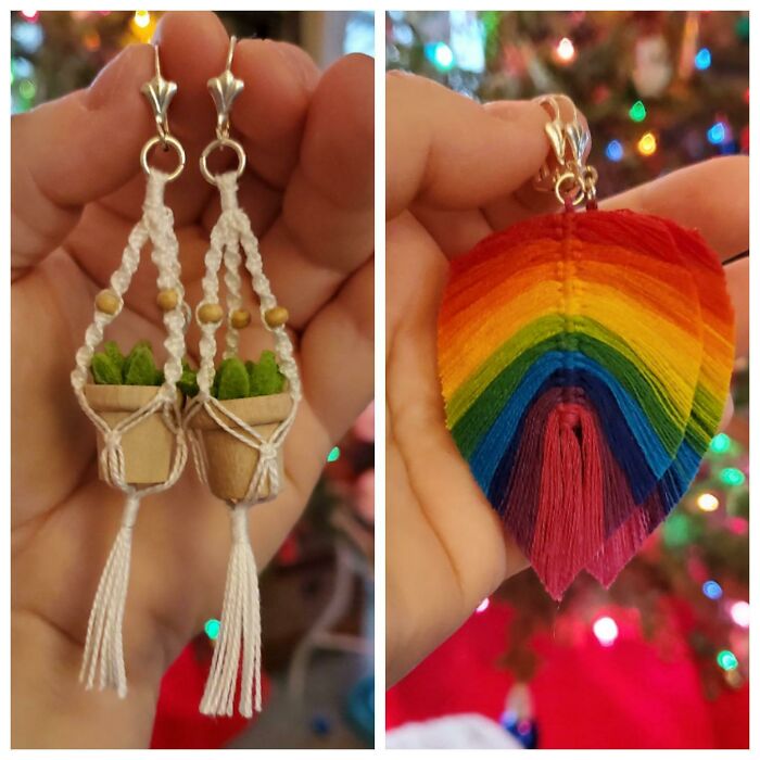 Macrame Earrings I Made For Friends This Past Christmas