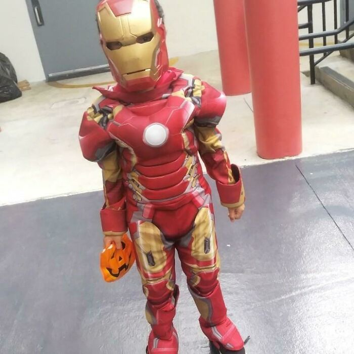 This Year, I Had No Money For Costumes. This Is What He Was Wearing When I Picked Him Up From School. Bless These People And What They Do For Their Students
