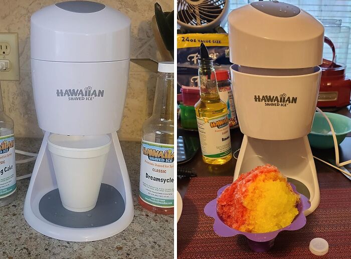 Enjoy Convenient Icy Treats At Home With The Ice Snow Cone And Shaved Ice Machine: Featuring 2 Reusable Plastic Ice Mold Cups For An Endless Array Of Refreshing Delights!