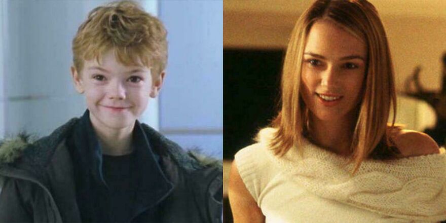 Yearly Reminder That There Is Only A 5-Year Age Gap Between Thomas Brodie-Sangster And Kiera Knightley In "Love Actually" (2003)