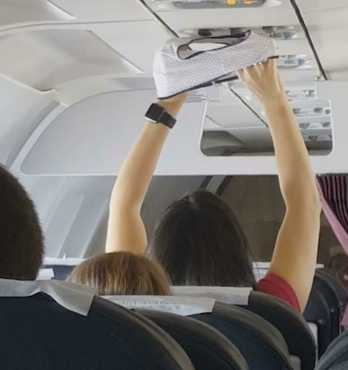 Drying The Undies In Front Of The Plane's AC