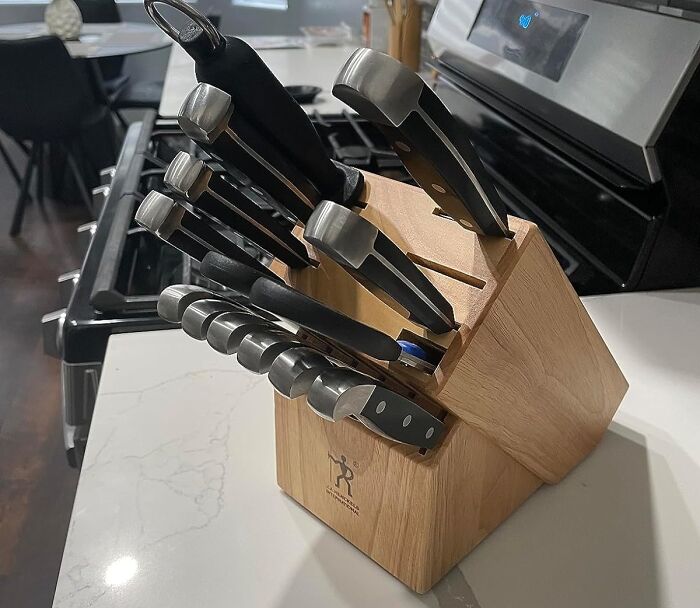 Upgrade Your Kitchen With The Premium Quality 15-Piece Knife Set Complete With Block, Offering Razor-Sharp Precision For Your Culinary Adventures!