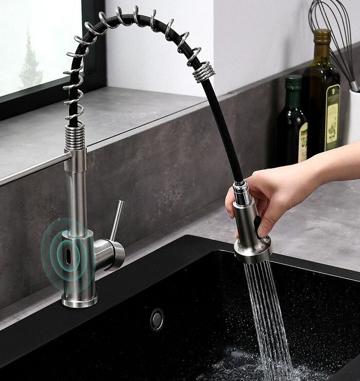 Upgrade Your Kitchen With The Touchless Kitchen Faucet Featuring A Pull Down Sprayer
