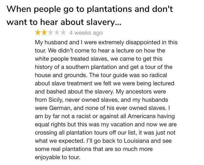 Karen Goes To A Plantation But Doesn't Want To Learn About Slavery