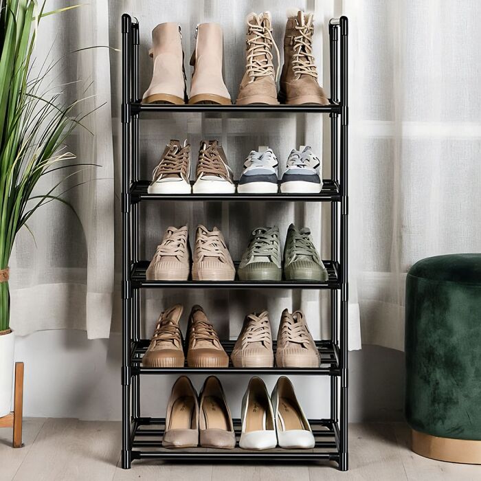 Sturdy Narrow Shoe Rack: Organize Your Closets With This Durable Metal Shoe Organizer