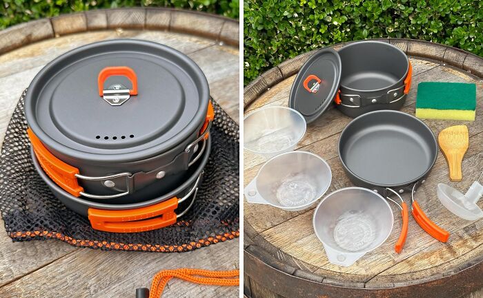 Lighten Your Load: Odoland Camping Cookware Set - Perfect For Outdoor Chefs!