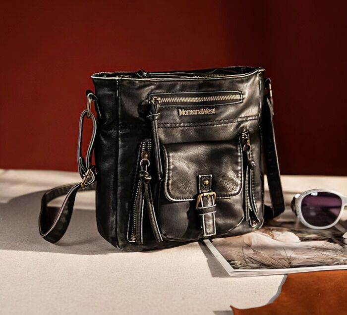 Discover Effortless Style And Functionality With The Crossbody Bag Soft Washed Leather Multi Pocket Shoulder Purses