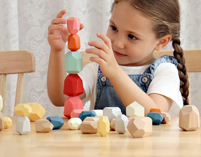 Discover Boundless Creativity With Wooden Sorting Stacking Rocks Stones: A Sensory Toddler Toy For Endless Exploration!