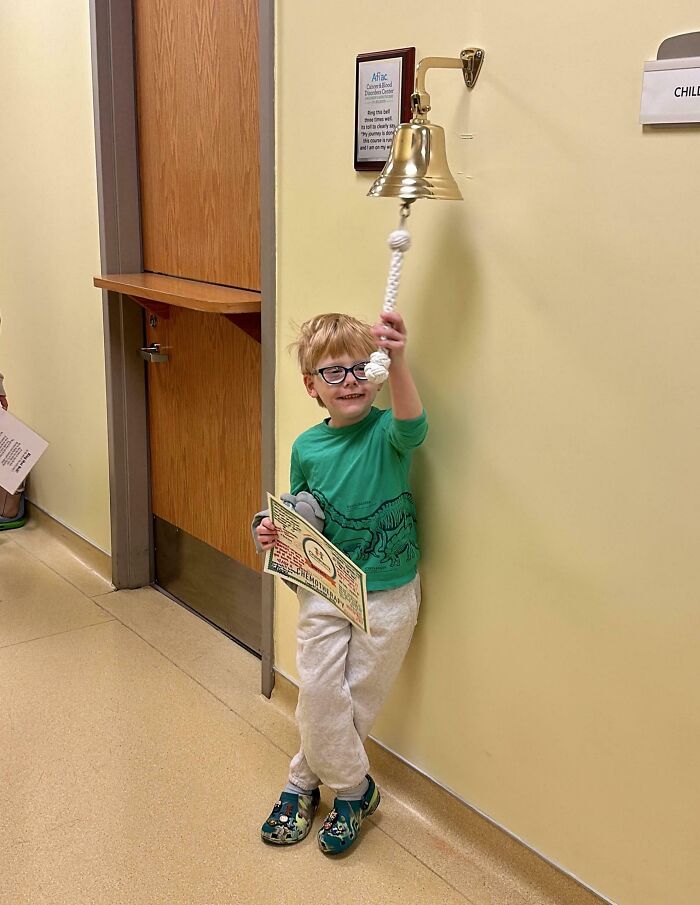 Today, After 841 Days Of Treatments, My Son Rang The Bell. He Is Now 100% Cancer-Free