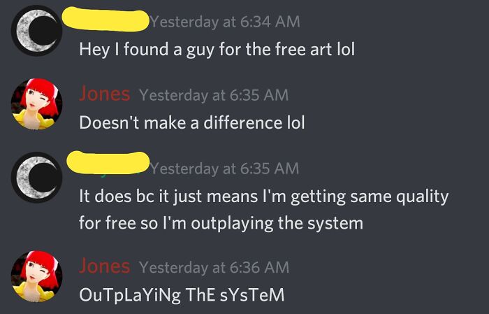 Guy I Know Was Begging For Free Art For His D&d Character With 'Requirements'. Personally I Just Think His Comment Was Gold