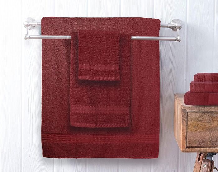  Glamburg's Ultra Soft Towel Set: Elevate Your Bath Routine In Burgundy!