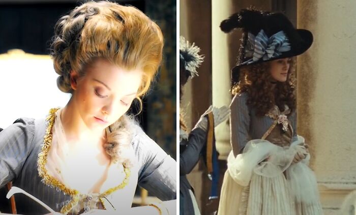 The Light Blue Dress With Golden Details Worn In "The Scandalous Lady W" And "The Duchess"