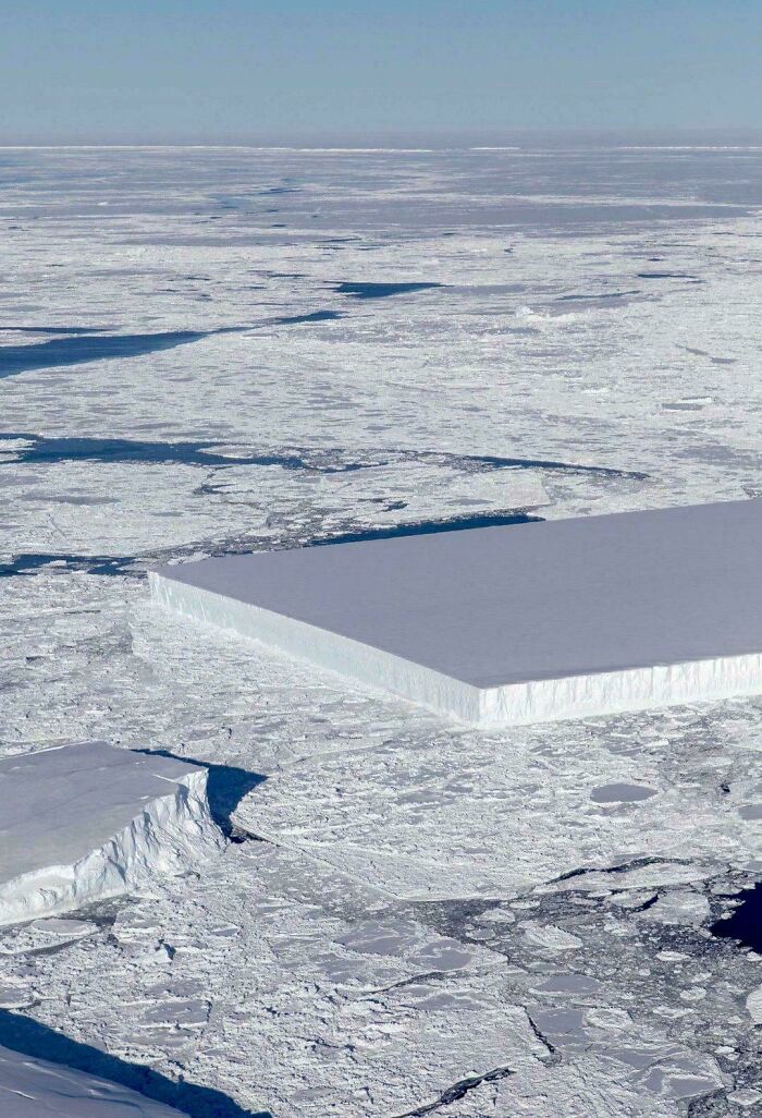 Trillion-Ton Rectangular Iceberg Floating By Around Antartica