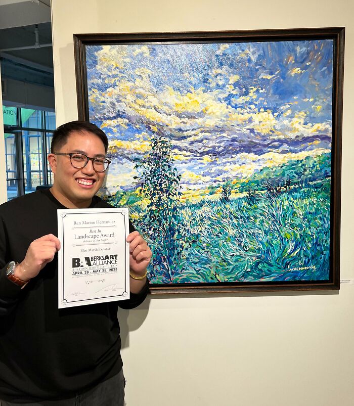 I Won "The Best In Landscape" Award At My Local Juried Exhibit Today