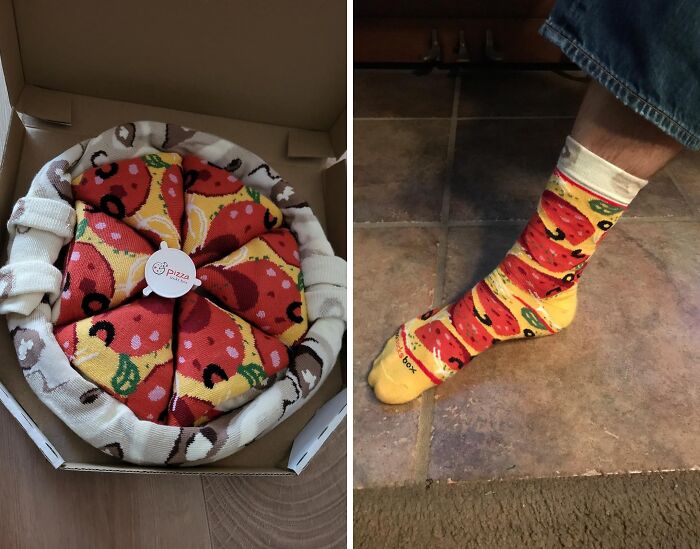 Elevate Your Sock Game With Pizza Box Socks - Pepperoni: A Deliciously Fun Set Of 4 Pairs Of Cotton Socks!
