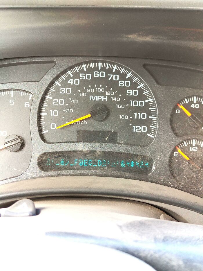 Driver States "Odometer Speaks Martian Before Startup"