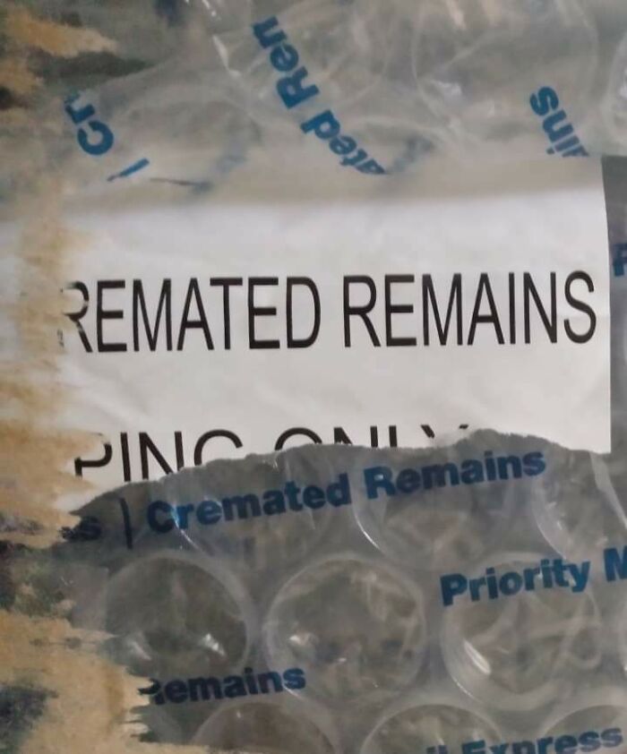A Seller Reused "Cremated Remains" Packaging To Ship A Package