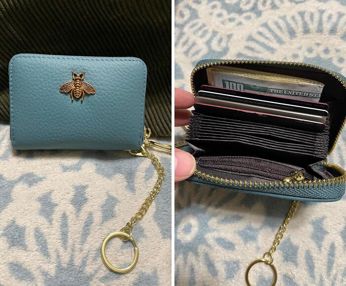 Stay Organized On-The-Go With The Small Leather Zipper Card Case Wallet: Secure Your Essentials In Style
