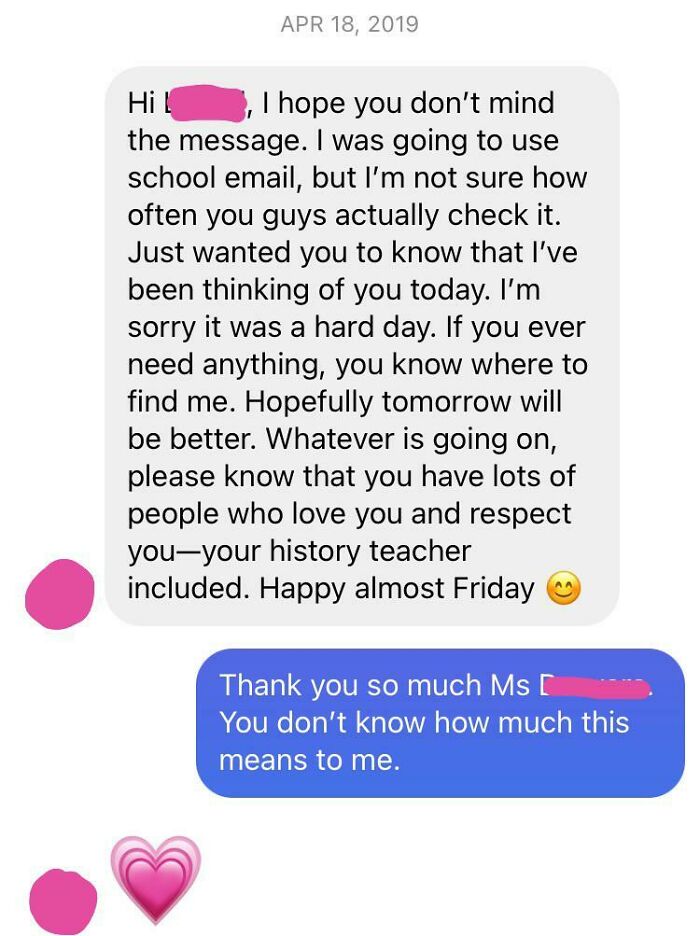 A Former History Teacher Of Mine Wrote Me On Instagram After I Cried In Class That Day