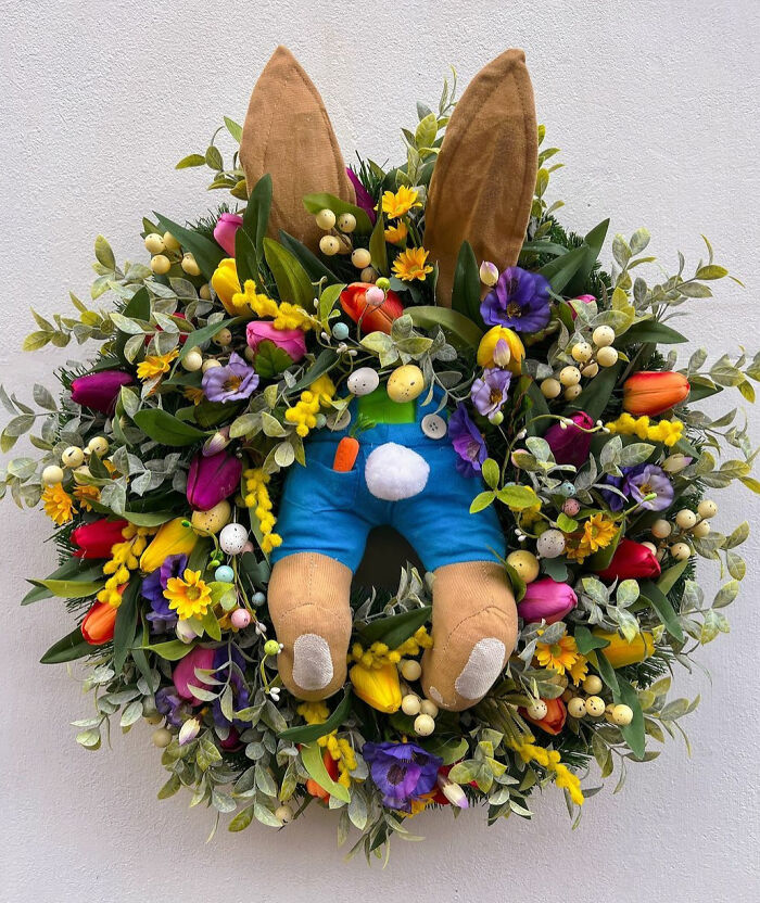 Bunny Wreath For Easter