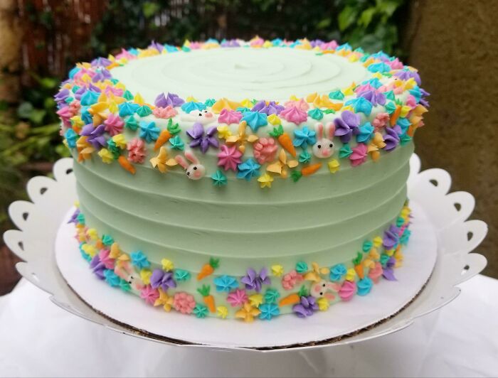 A Colorful Easter Bunny Cake