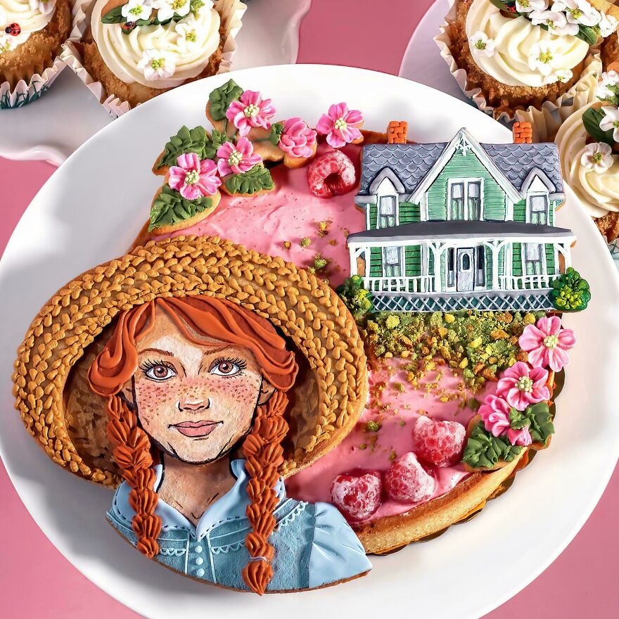 I Made An “Anne Of Green Gables” Tart Filled With Raspberry Cordial Ganache And Raspberry Cordial Whipped Cream