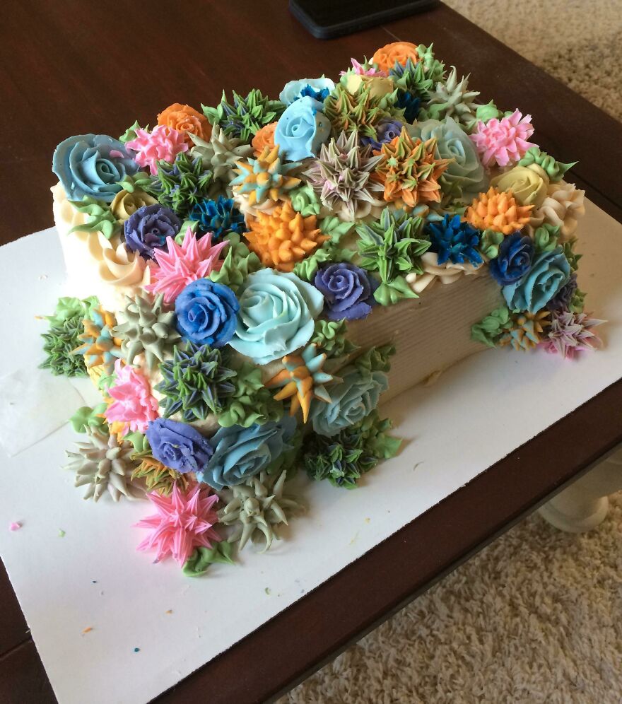 Been Years Since I Made Buttercream Flowers, But I Don’t Think This Turned Out Too Bad:)