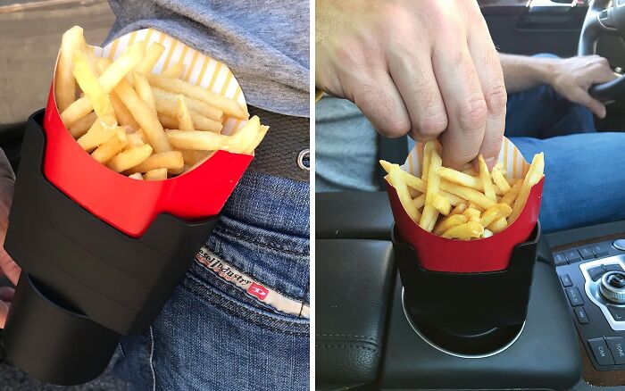 Eat Fries On-The-Go With Ease: French Fry Holder For Convenient Snacking!