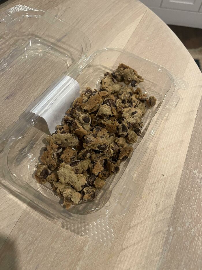My Wife Said There Were “Too Many Chocolate Chips” In These Cookies So She Picked Around Them…