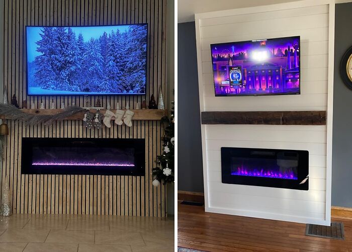 Enhance Your Home's Ambiance With The 50-Inch Recessed And Wall Mounted Electric Fireplace