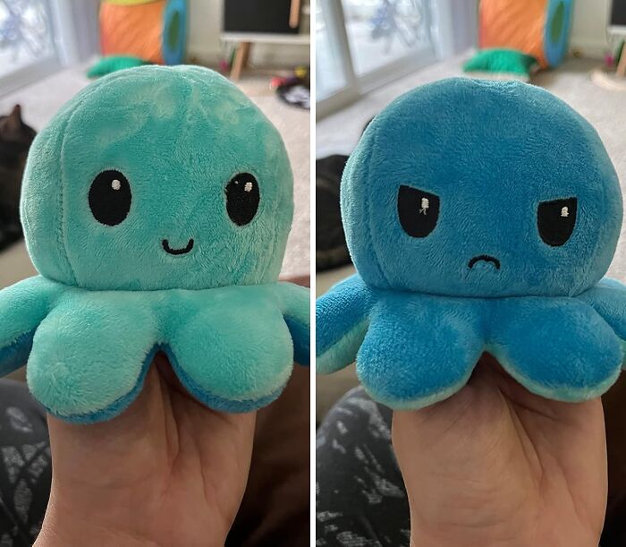 Unleash Your Emotions With This Reversible Octopus Plushie - A Cute Sensory Stuffed Animal For Easy Mood Expressions!