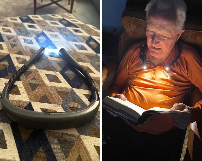 Illuminate Your Reading: LED Neck Reading Light With 3 Colors And 6 Brightness Levels!