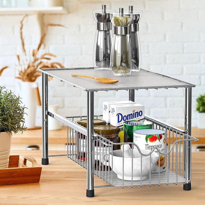 Maximize Space With Stackable Under Sink Cabinet Sliding Basket Organizer Drawer: Streamline Your Storage Solutions