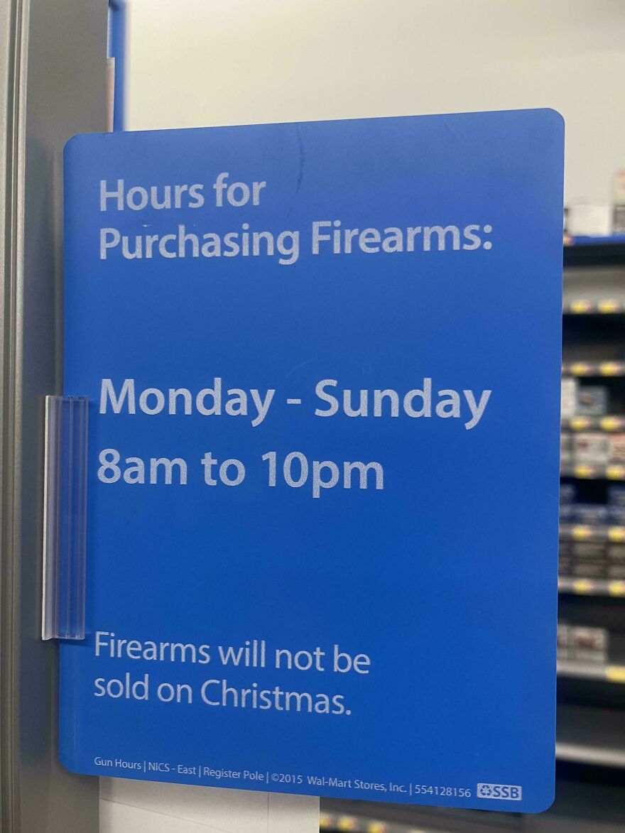 Walmart Doesn’t Sell Firearms On Christmas