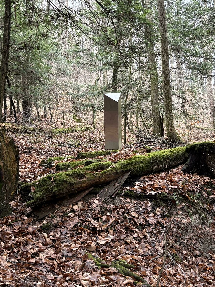 Metal Obelisk Found In The Middle Of The Woods