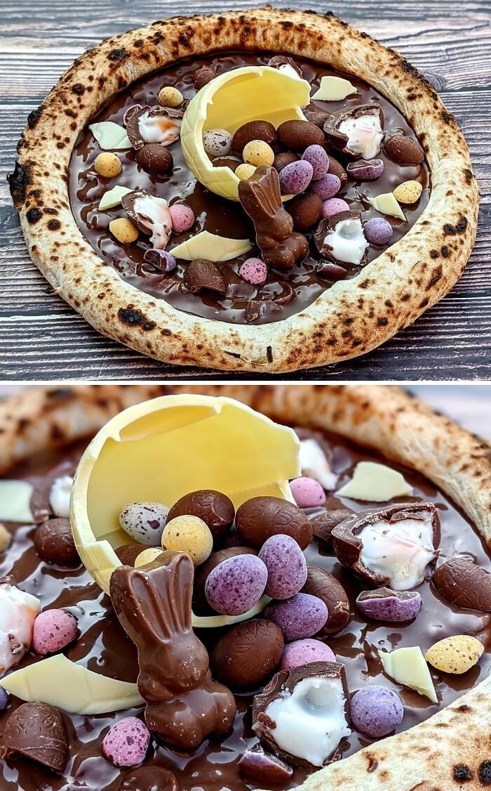Easter-Themed Pizza, And As You Can See, It's A Chocolate Lover's Dream