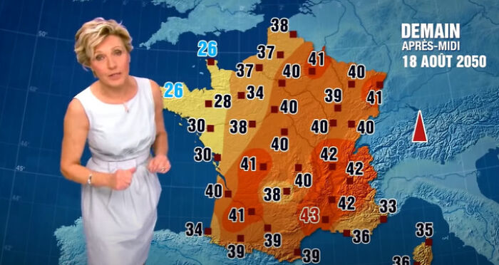 In 2014, This French Weather Presenter Announced The Forecast For 18 August 2050 In France As Part Of A Campaign To Alert To The Reality Of Climate Change. Now Her Forecast That Day Is The Actual Forecast For The Coming 4 Or 5 Days, In Mid-June 2022