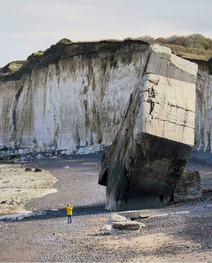 German Ww2 Bunker That Has Fallen From The Cliff, Normandy, France