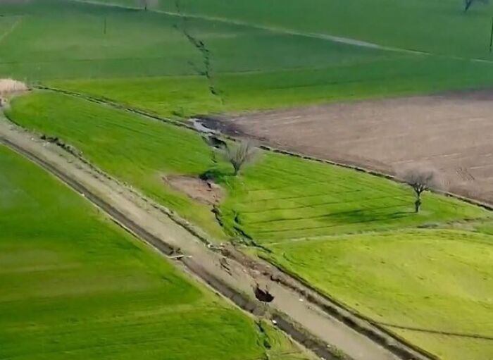 Ruptured Fault Line Can Be Seen In Turkey