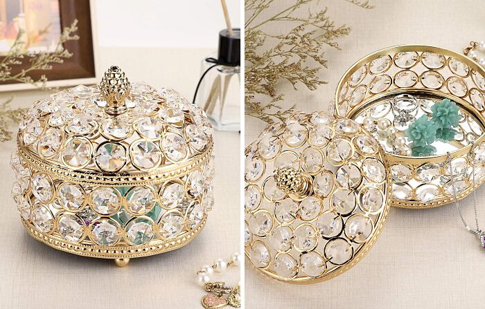 Illuminate Your Vanity With Dazzling Crystal Mirrored Jewelry Box 