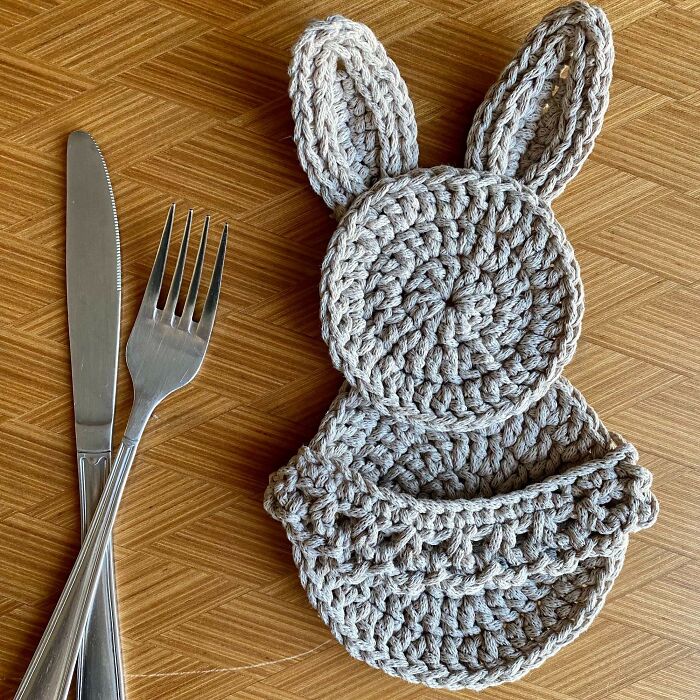 Bunny Cutlery Holder For My Easter Table. What Do You Think?