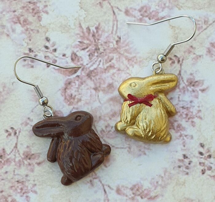 I Made Some Chocolate Bunny Earrings