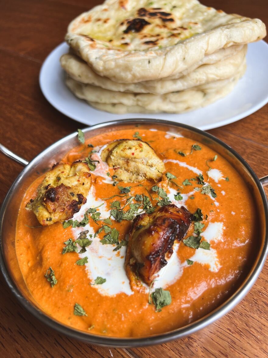 I Made Butter Chicken And Garlic Naan For The First Time