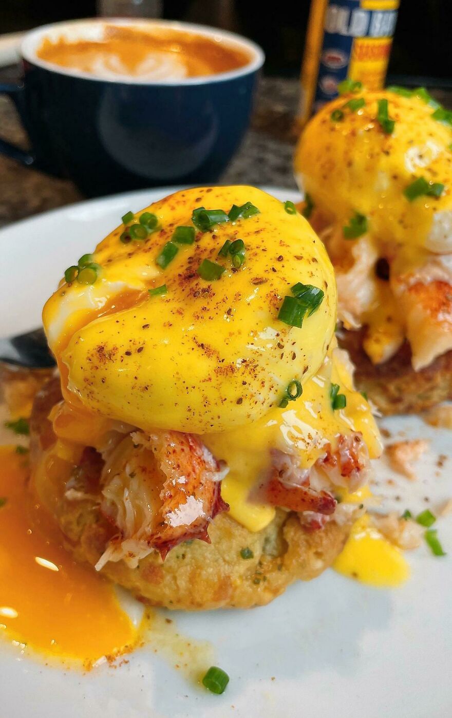 Lobster Benedict With Homemade Cheddar Bay Biscuits